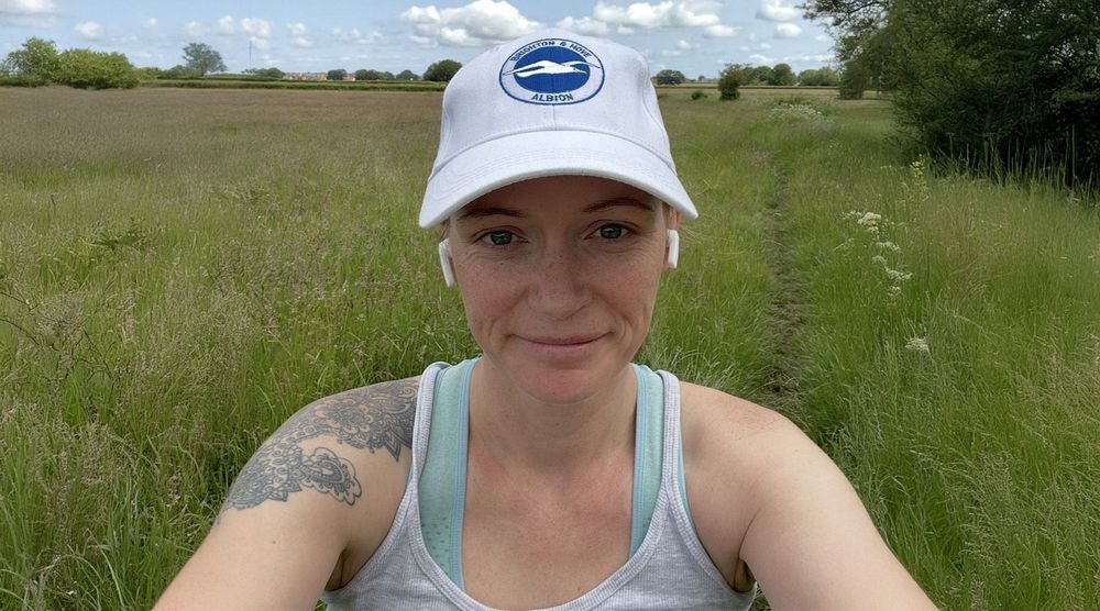 Jordan Dunn in running gear training for the London Marathon