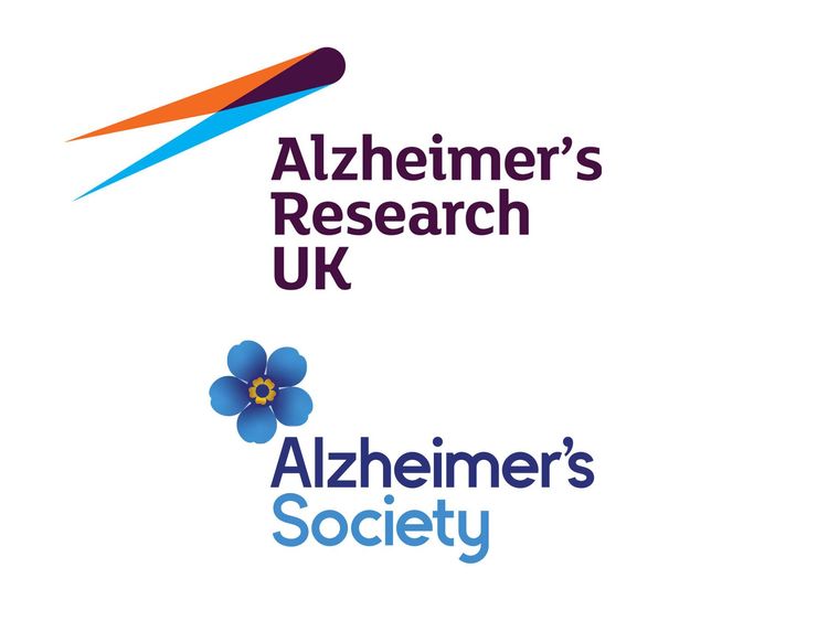 The logos for Alzheimer's Research UK and Alzheimer's Society UK.