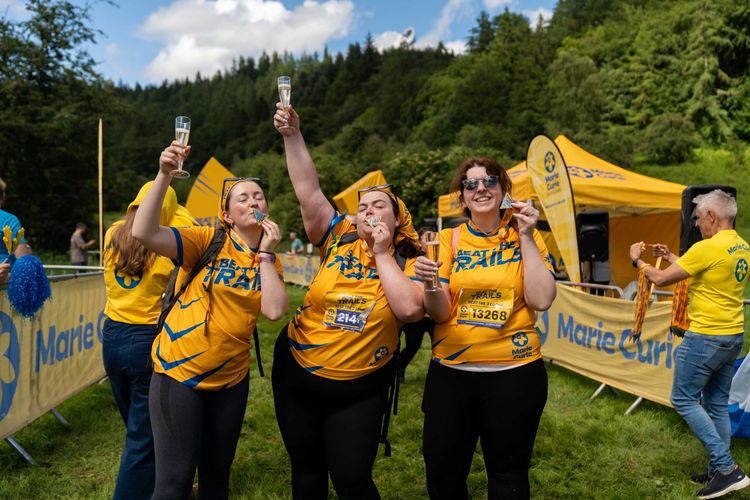 Beat the Trails participants with medals