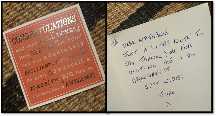 Card from Nathalie's Marie Curie Companion