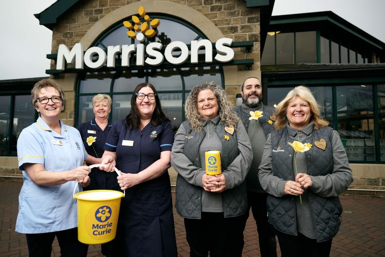 Team of fundraisers outside Morrisons store