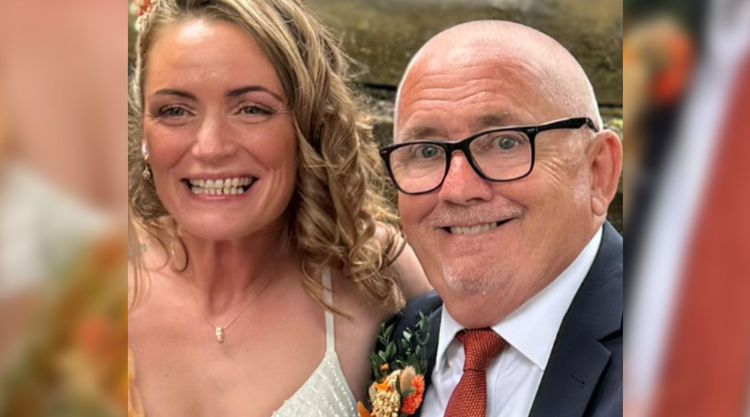 Jordan Dunn and dad, Jim, smiling