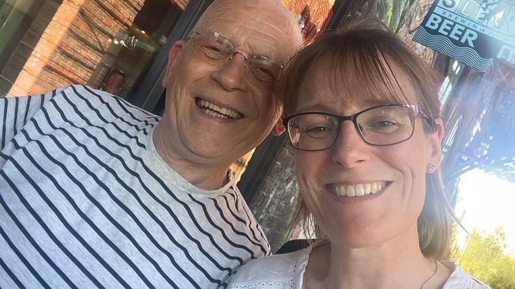 Alisa Winters and her dad, Alex, smiling