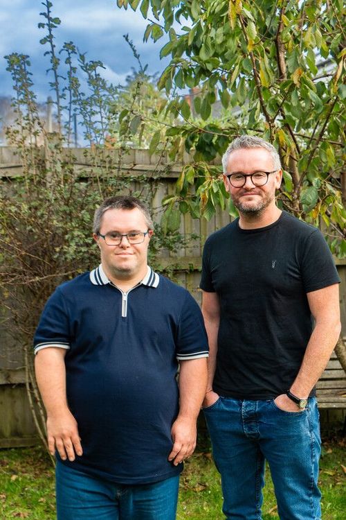 Sam and Harry outside