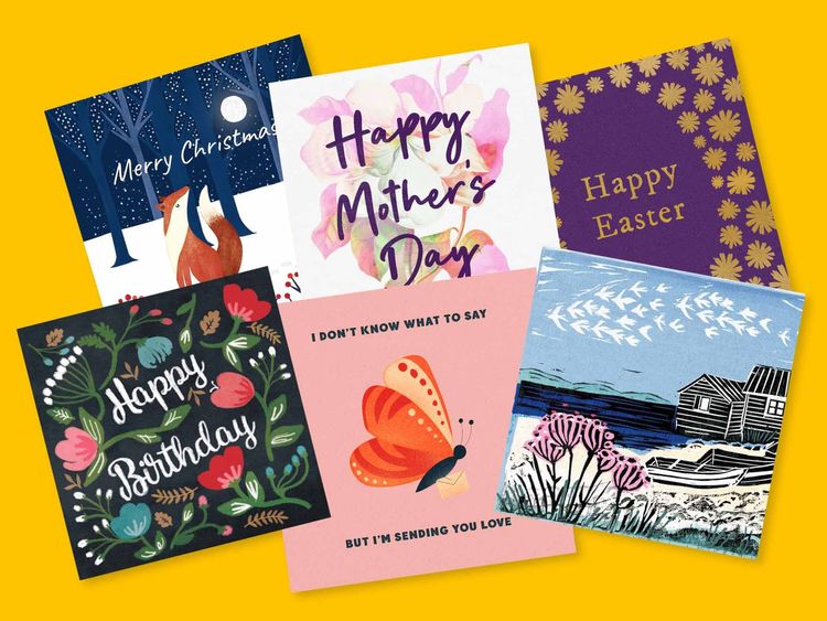 A picture of Marie Curie eCards, showing Christmas cards to Easter cards