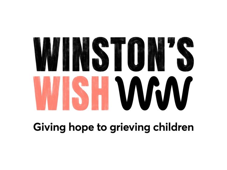 Logo showing text that reads Winston's Wish - Giving hope to grieving children