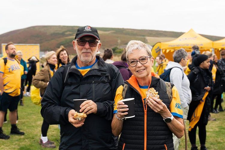 Beat the Trails participants with coffee and pastries