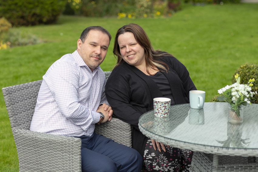 Rachel and her brother Andrew at the Marie Curie Hospice, Bradford