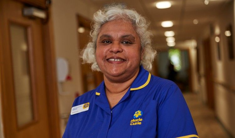 Photo of Rekha in her Marie Curie Nurse uniform 